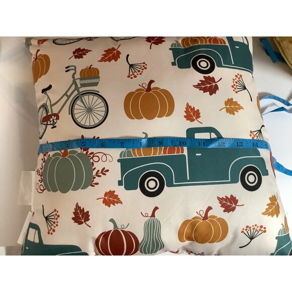 Pillows,Throw,Set Of 2,Autumn Harvest/Farm Truck/Pumpkin-17”X17”-Fall Harvest - Picture 2 of 6